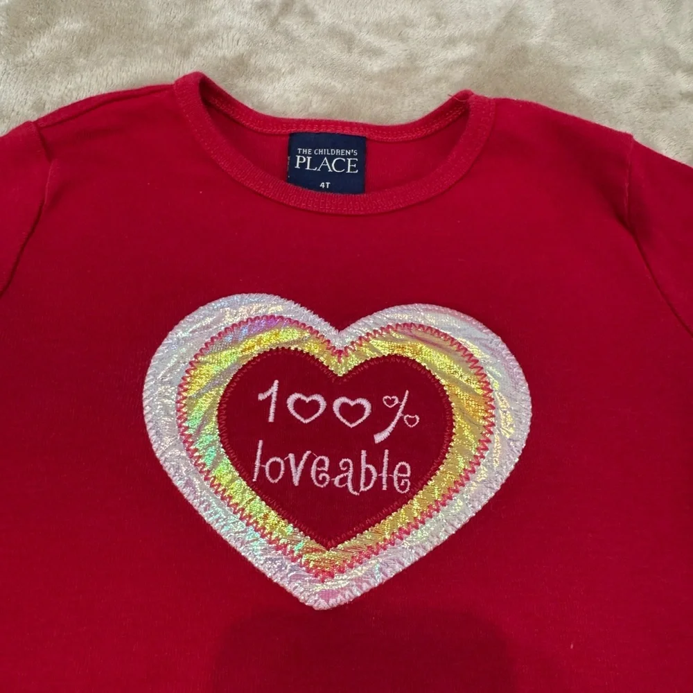 The Children Place Valentines heart embroidered girls size 4T(PreLoved)